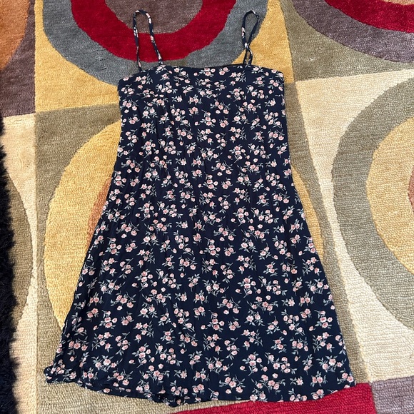American Eagle Floral Print Very Short Mini Dress Sundress Tie Back Cutout Small - Picture 1 of 5